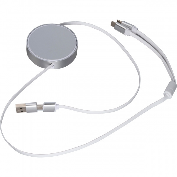 Logo trade promotional items picture of: Charging cable made from recycled aluminum Ostend