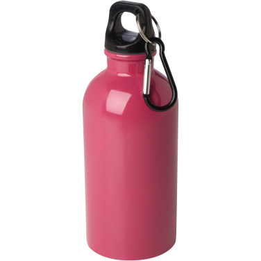 Logotrade advertising products photo of: Oregon 400 ml RCS certified single wall stainless steel water bottle with carabiner