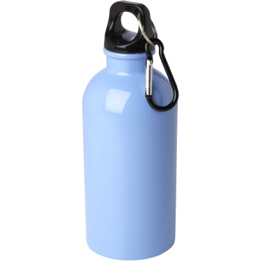 Logo trade advertising products image of: Oregon 400 ml RCS certified single wall stainless steel water bottle with carabiner