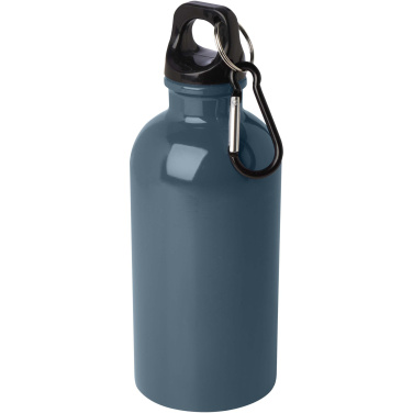 Logo trade promotional merchandise picture of: Oregon 400 ml RCS certified single wall stainless steel water bottle with carabiner