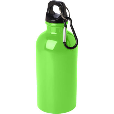 Logotrade promotional item picture of: Oregon 400 ml RCS certified single wall stainless steel water bottle with carabiner