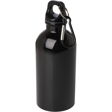 Logotrade promotional products photo of: Oregon 400 ml RCS certified single wall stainless steel water bottle with carabiner