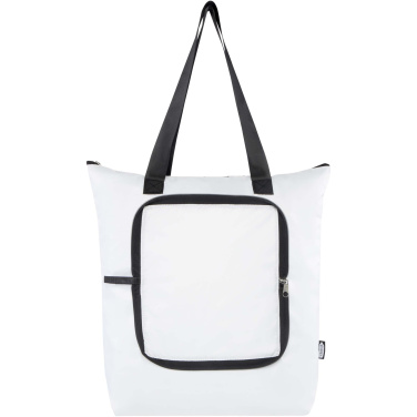 Logo trade corporate gifts image of: EcoFold RPET foldable tote cooler bag 15L