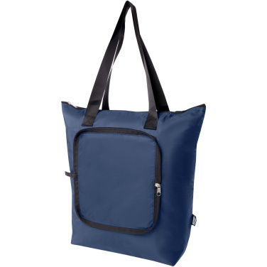 Logo trade corporate gifts image of: EcoFold RPET foldable tote cooler bag 15L