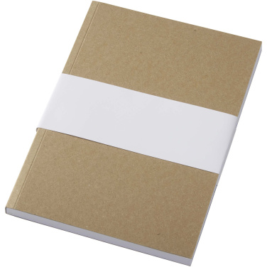 Logo trade promotional merchandise picture of: Novella Austen A5 recycled soft cover kraft notebook - 100 sheets