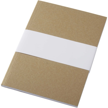 Logo trade promotional product photo of: Novella Austen A5 recycled soft cover kraft notebook - 50 sheets 