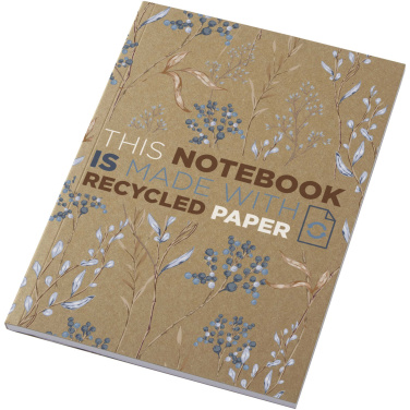 Logo trade promotional gift photo of: Novella Austen A5 recycled soft cover kraft notebook - 50 sheets 