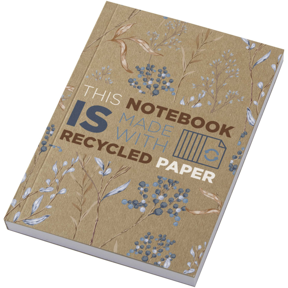 Logo trade promotional items picture of: Novella Austen A6 recycled soft cover kraft notebook - 100 sheets