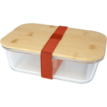 Logo trade promotional giveaways image of: Roby glass lunch box with bamboo lid