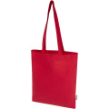 Madras Blend 140 g/m² GRS recycled cotton tote bag 7L, Red
