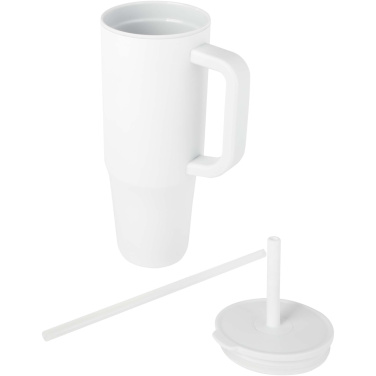 Logo trade promotional merchandise picture of: Brady 900 ml RCS certified insulated tumbler with silicone straw