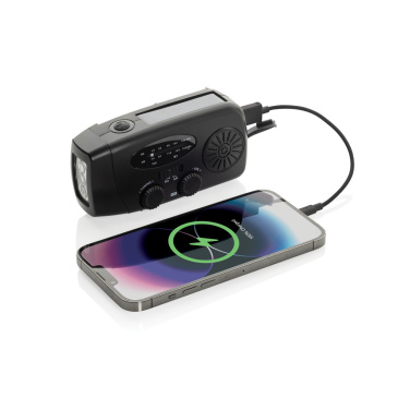 Logo trade promotional gifts image of: RescueWave RCS recycled plastic emergency radio