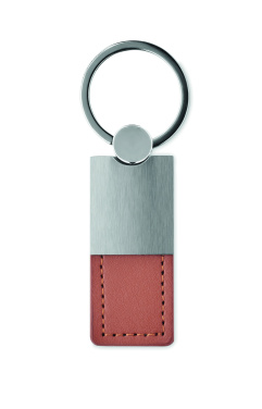 Logo trade promotional merchandise picture of: PU and metal key ring Helsinki