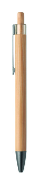 Logo trade corporate gifts image of: Push button bamboo pen