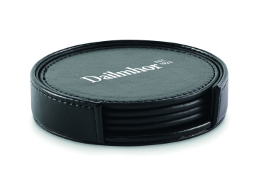 Logo trade promotional product photo of: Set of 4 PU coasters