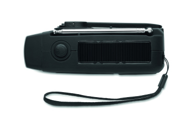 Logo trade business gifts image of: Portable radio SOS with LED torch