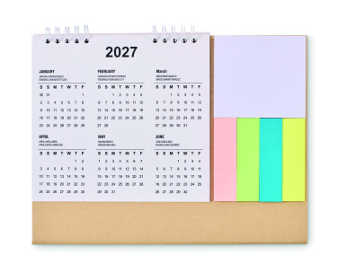 Logo trade business gifts image of: Desk calendar with memo pad