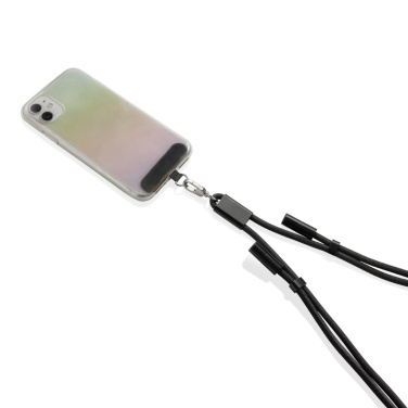 Logo trade promotional merchandise picture of: LoopAmp RCS RPET adjustable phone cord with 60W cable