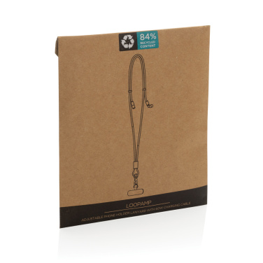 Logotrade promotional gift picture of: LoopAmp RCS RPET adjustable phone cord with 60W cable