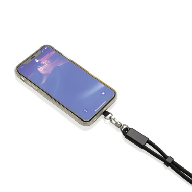 Logotrade advertising products photo of: LoopAmp RCS RPET adjustable phone wrist strap 60W cable