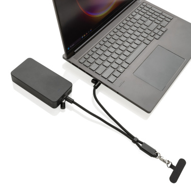 Logotrade promotional item picture of: LoopAmp RCS RPET adjustable phone wrist strap 60W cable