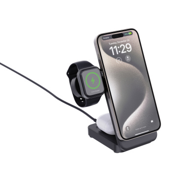 Logo trade promotional merchandise picture of: Urban Vitamin Arcadia RCS rplastic 15W 3in1 magnetic charger