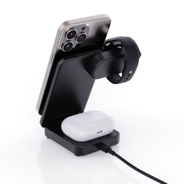 Logo trade promotional products image of: Urban Vitamin Arcadia RCS rplastic 15W 3in1 magnetic charger