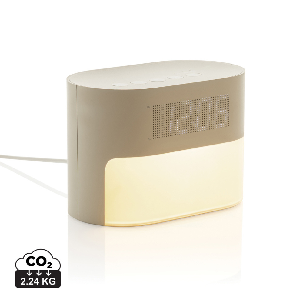 Logo trade promotional merchandise picture of: LumaRise RCS reycled plastic white noise alarm clock