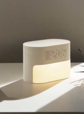 Logotrade business gift image of: LumaRise RCS reycled plastic white noise alarm clock