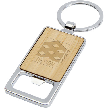 Logotrade promotional merchandise picture of: Snapper bamboo keychain with bottle opener