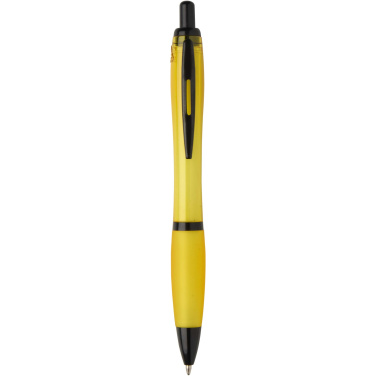 Logotrade promotional product image of: Nash recycled plastic ballpoint pen with black trims (black ink)