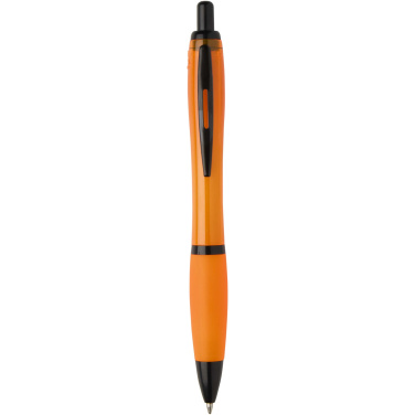 Logotrade promotional product image of: Nash recycled plastic ballpoint pen with black trims (black ink)