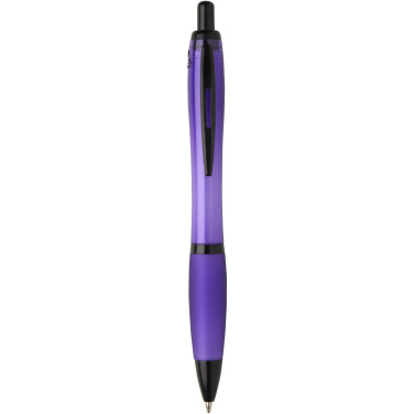 Logo trade promotional merchandise photo of: Nash recycled plastic ballpoint pen with black trims (black ink)