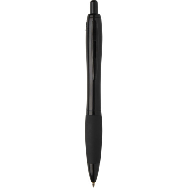 Logotrade promotional gifts photo of: Nash recycled plastic ballpoint pen with black trims (black ink)