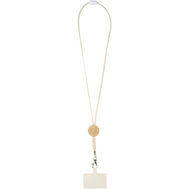 Logotrade promotional item image of: Adhab smartphone lanyard with bamboo details