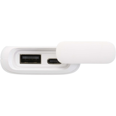 Logo trade advertising products image of: Alkes 5000 mAh 12W recycled plastic water resistant power bank with carabiner