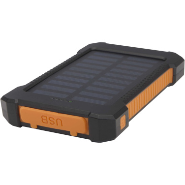 Logo trade promotional product photo of: Altair 5000 mAh 10W recycled plastic rugged solar power bank with built-in torch