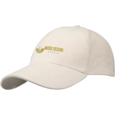 Logo trade corporate gifts image of: Hutton 6 panel recycled corduroy cap