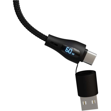 Logo trade promotional merchandise picture of: SCX.design C51 60W 5-in-1 rPET fast charging cable with display