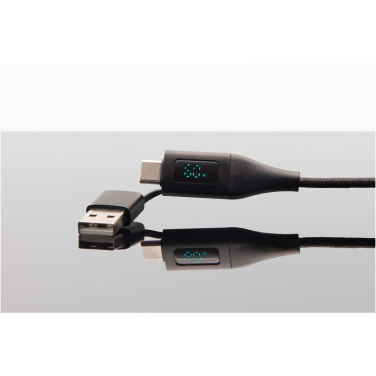 Logo trade advertising products picture of: SCX.design C51 60W 5-in-1 rPET fast charging cable with display