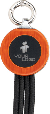 Logotrade promotional merchandise picture of: 4-in-1 cable with elighted logo in a wooden casing