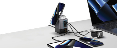 Logo trade promotional item photo of: Urban Vitamin Sacramento 105W GAN charger+retractable cables