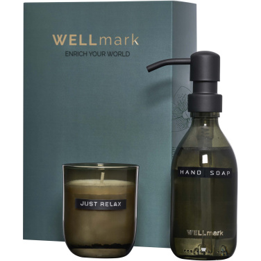 Logo trade promotional giveaways picture of: Wellmark Discovery 250 ml hand soap dispenser and 150 g scented candle set