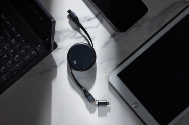 Logotrade promotional products photo of: Terra RCS recycled aluminium retractable 240W 2-in-1 cable