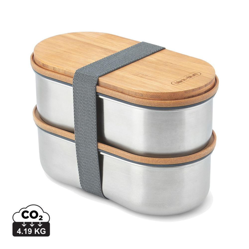 Logotrade promotional gift image of: Black+Blum Stainless Steel Double Bento Box