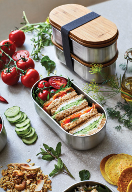 Logotrade promotional giveaway image of: Black+Blum Stainless Steel Double Bento Box