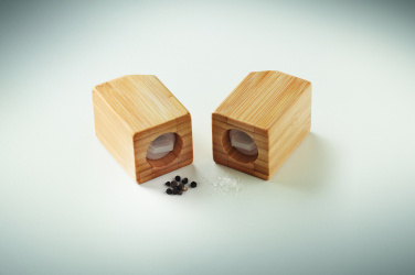 Logo trade advertising products picture of: Bamboo salt & pepper set