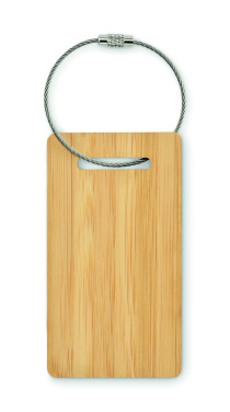 Logo trade promotional giveaways image of: Bamboo luggage tag