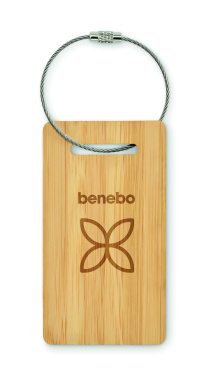 Logo trade promotional item photo of: Bamboo luggage tag