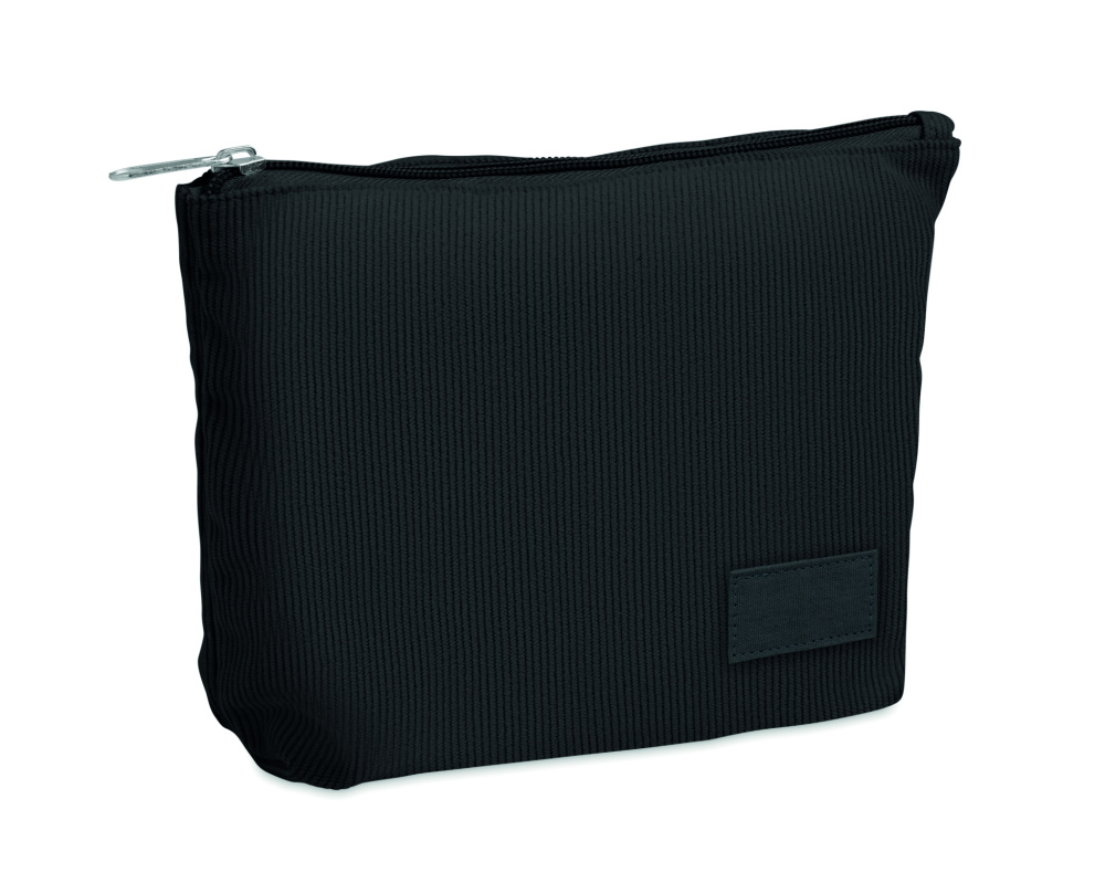 Logo trade promotional merchandise image of: Corduroy cosmetic bag